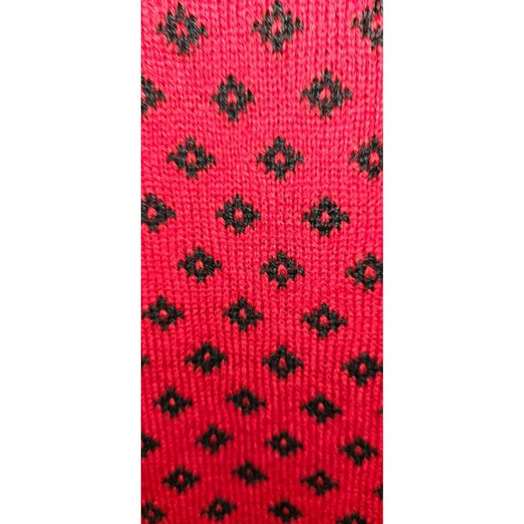 Vintage Klein By Aris Red & Black Knit Scarf Red Black Reversable - Picture 9 of 10